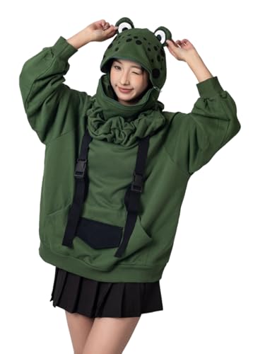 Amazon.com: Cosfun Frog Hoodie Frog Eyes Hoodie Oversized Pullover